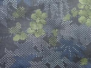 アンティーク　花模様織り出し本場泥大島紬着物(5マルキ)